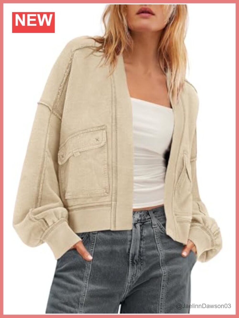 Oversized Cardigan Sweatshirt Drop Shoulder Long Sleeve
